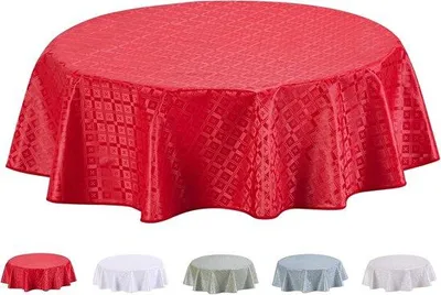 Zdjęcie produktu dla Obłuszek na stół okrągły, z fakturą, wykonany z PVC, łatwy do czyszczenia, średnica 140 cm, jasnoszary