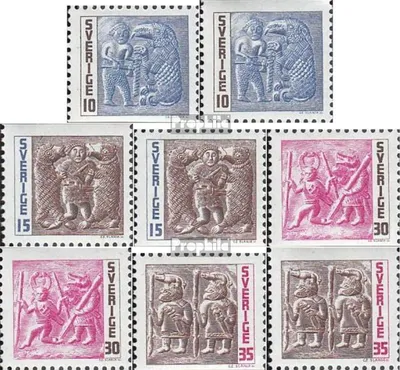 Produktbild von Briefmarken Schweden 1967 Mi 580Do,Du,581Do,Du, 582Do,Du,583Do,Du (kompl.Ausg.) postfrisch Bronzematrizen