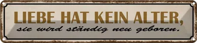 Produktbild von vianmo Blechschild 10x46 cm Liebe hat kein Alter sie wird Dekoration