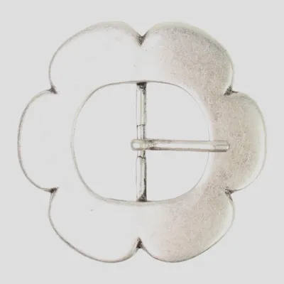 Produktbild von FRONHOFER Gürtelschnalle für Damen, Motivschnalle in Blumenform, altsilber, 3,5 cm