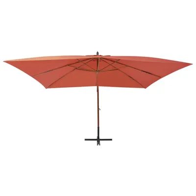 Immagine prodotto di vidaXL Ombrellone semaforo con palo in legno 400x300 cm terracotta