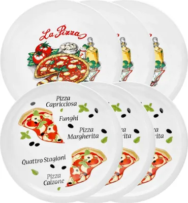Produktbild von Van Well Pizzateller ø 30,5 cm Napoli & Margherita 6er Set