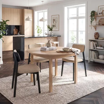 Produktbild von Runder ausziehbarer Esstisch SLIM 100/140 cm Lindberg-Eiche
