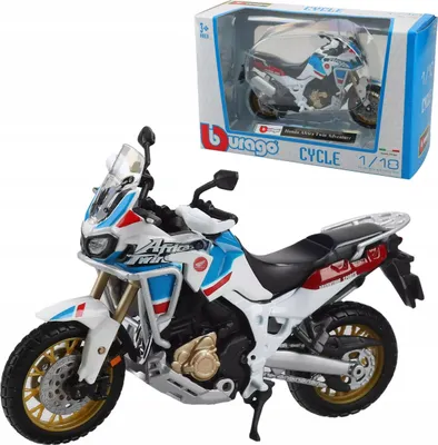 Produktbild von Honda Africa Twin Adventure Modell des Bburago-Motorrads im Maßstab 1:18