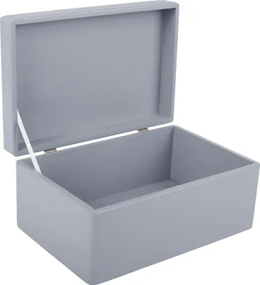 Image de Creative Deco Boite de Rangement en Bois Gris 30 x 20 x 14 cm (+/- 1 cm)