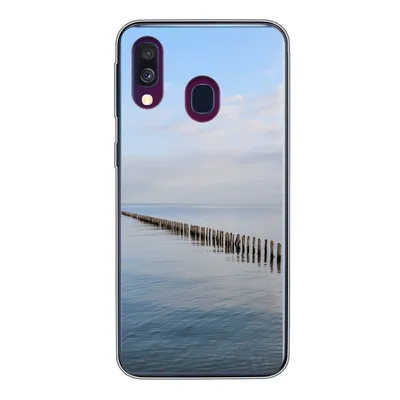 Produktbild von MuchoWow® Handyhülle Schutzhülle Hülle für Samsung Galaxy A40 Nordsee - Wolken - Wasser Silikon Softcase Handy Hülle - Handy-Tasche