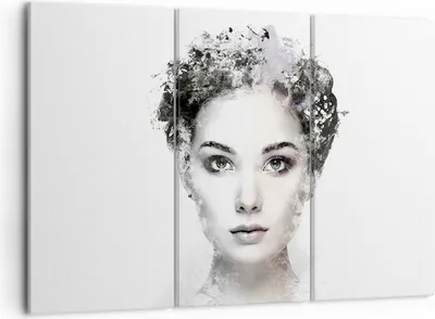 Produktbild von Bild auf Leinwand - Leinwandbild - 3 Teile - Schön Frau Gesicht - 105x70cm - Wand Bild - Wanddeko - Wandbilder - Leinwanddruck - Bilder - Wanddekoration - Leinwand bilder - Wandbild - CE105x70-4949