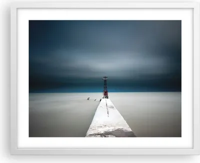 Produktbild von Gerahmtes Poster - Weißer Rahmen - Turm Strand Himmel - 50x40 cm - Wand Bild - Wanddeko - Wandbilder - Kunstposter - Wandposter - Bilderrahmen - Bilder - Kunstdruck - Wanddekoration - P2WAA50x40-4988