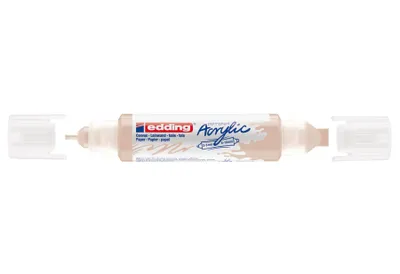 Obrázek produktu pro Edding Acryl 3D Double Liner, Béžová, Béžová, Bílá, Jemný / extra tlustý, 2 mm, 1 cm, Inkoust na vodní bázi
