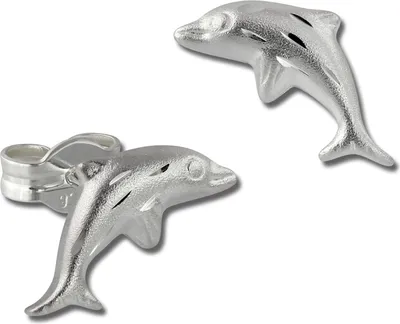 Produktbild von Teenie-Weenie Ohrstecker für Kinder 925 Silber silber Delfin Ohrringe SDO594J