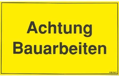 Produktbild von Schild Hinweisschild - Achtung Bauarbeiten - Gr. ca. 40 x 25cm – 308651