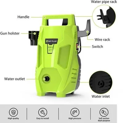 Obrázek produktu pro Elektrický vysokotlaký čistič - 200 barů, výkon 3000 W - Kompaktní pistole pro čištění teras a automobilů