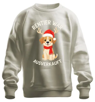 Produktbild von Rentier war t Hundewelpe Weihnachtsgeschenk lustig Sweatshirt Pullover, Natur, S