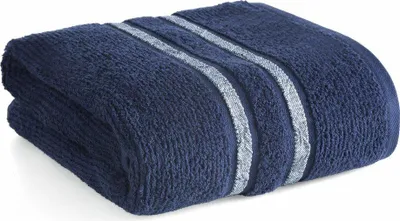 Image de EUROFIRANY - Serviette - Serviette de bain - 30 x 50 cm - bleu - Décoratif - Coton