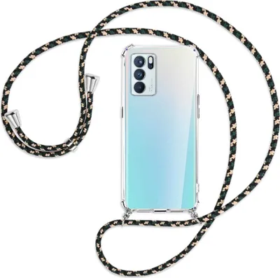 Produktbild von Handykette Backcover-Schutzhülle mit Band (Metall silberfarben) für Oppo Reno6 Pro Plus 5G (PENM00) - camouflage