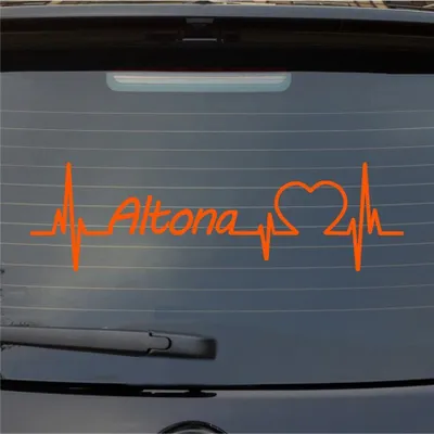 Produktbild von Heckscheibenaufkleber Altona Herzschlag Puls Stadt Liebe 55x16 cm Orange Auto Aufkleber Sticker