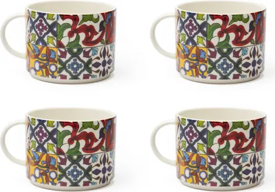 Produktbild von Excelsa set von 4 jumbo tasse Lisbona porzellan 50 cl bunt