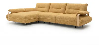 Produktbild von KAWOLA Ecksofa ANISSA Stoff gelb manuelle Rückenverstellung Longchair links
