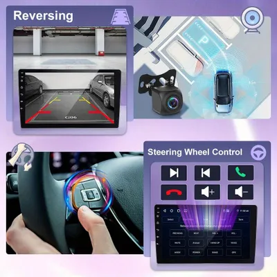 Immagine prodotto di Autoradio Android – Sistema multimediale per auto – Autoradio doppio DIN – Sistema di navigazione – Autoradio touchscreen