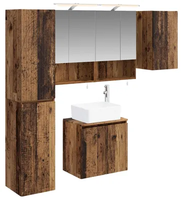 Immagine prodotto di Set di mobili da bagno vidaXL, 5 pezzi, legno invecchiato, 50 x 14,5 x 70 cm