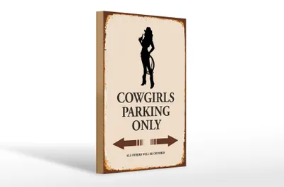 Produktbild von Holzschild Spruch 20x30cm Cowgirls parking only