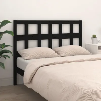 Produktbild von vidaXL Kopfteil Schwarz 185,5x4x100 cm Massivholz Kiefer - Kopfteil - Kopfteile - Bettkopfteil - Holzkopfteil