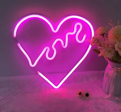 Produktbild von Rosa Love Herz Leuchtreklame LED Neonlicht USB Nachtlicht für Wand Zimmer Spielzimmer Bar Party Dekoration