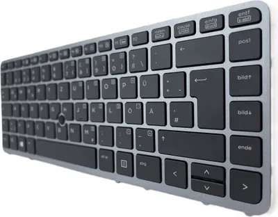 Image de Clavier DEUTSCHLANGE cadre argent,éclairage,trackpoint pour HP EliteBook 840 G1 F1P35EA