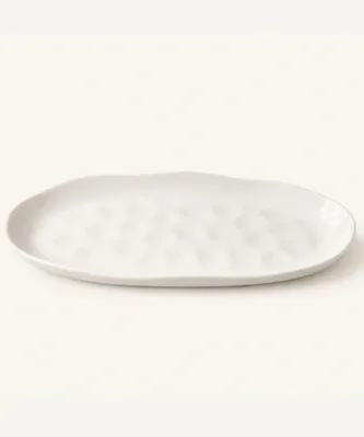 Productafbeelding van Serveerschaal van parelmoerglazuur, gemaakt van hoogwaardig steengoed - 30 x 15 cm