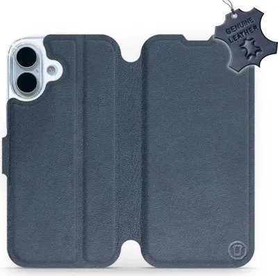 Produktbild von Echtleder Handyhülle für iPhone 17, Mobiwear Leather, Dunkelblau