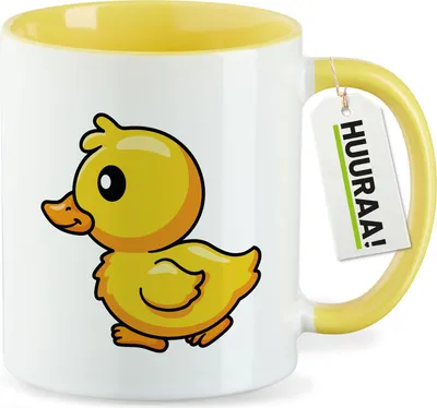 Produktbild von Huuraa Kaffeetasse Küken Comic 330ml Gelb Keramik Kaffeebecher Geschenkidee