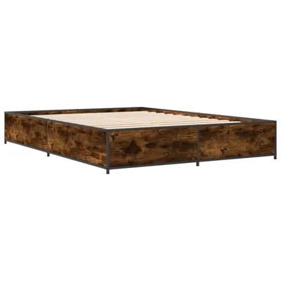Produktbild von Bettgestell Räuchereiche 135x190 cm Holzwerkstoff und Metall