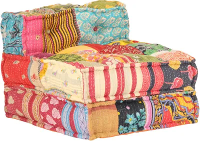 Produktbild von The Living Store Modularer Pouf Patchwork Stoff