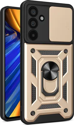 Produktbild von Hülle für Samsung Galaxy M35 Magnetische Ring Ständer Halter Dia Kameraschutz TPU Bumper Silikon Schutzhülle Gold