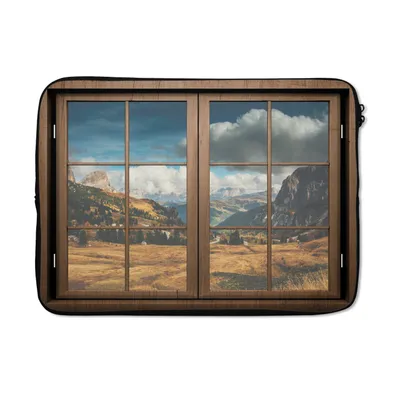 Produktbild von MuchoWow® Laptop Hülle 13 Zoll Aussicht - Weg - Berg Laptoptasche - Laptophülle - Sleeve - Rundumschutz