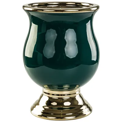 Produktbild von Keramik Vase Blumenschale H 21cm D 14,5 cm Flasche Grün Glamour Urne