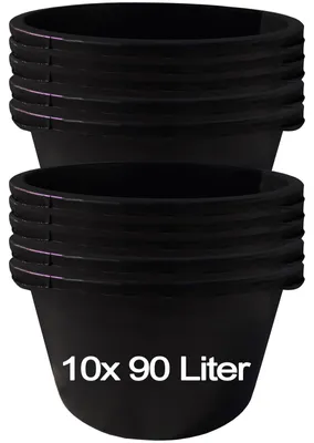 Image de 10 seaux à mortier de 90 litres Seau de chantier Seau à mortier Seau à plâtre Seau de maçon Seau