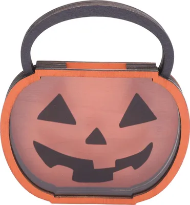Zdjęcie produktu dla Wooden Pumpkin Candy Box Pumpkin Treat Container with Handle for Holiday Decoration Party Supplies