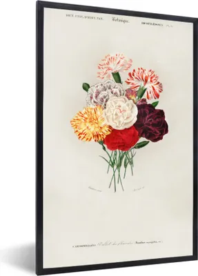 Produktbild von MuchoWow® MuchoWow® Gerahmtes Poster Blumen - Vintage - Blatt 60x90 cm - Poster mit zchwarzem Bilderrahmen - Kunst