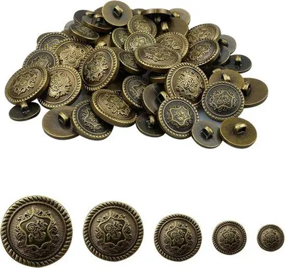 Image de Boutons en bronze pour blazers et vestes - Boutons décoratifs à coudre - 70 pièces