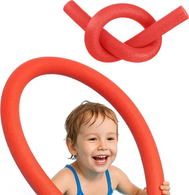Obrázok produktu pre Outtec® bazénová nudľa - 148 cm - vodná nudľa, plavecká pomôcka, plavecká tyč, penová tyč pre deti a dospelých - vodná gymnastika - červená