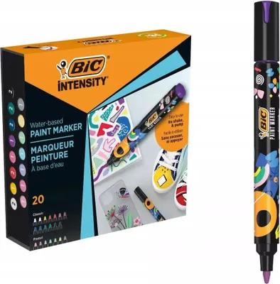 Image de Set de marqueurs acryliques Bic Intensity X20, marqueurs de couleur résistants à l'eau
