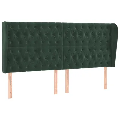 Immagine prodotto di vidaXL Testiera con orecchie Verde scuro 203x23x118/128 cm Velluto