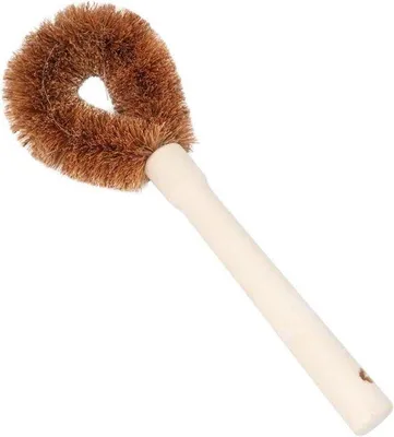 Productafbeelding van Keuken Schoonmaakborstel - Potborstel Afwasborstel - Keuken Reinigen - Met Handvat Kokosvezel - 22x8x3cm - Koffie