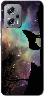Produktbild von König Design Hülle kompatibel mit Xiaomi Redmi K50i Kunststoff Soft Handyhülle - Handy Case Wolf Abendhimmel