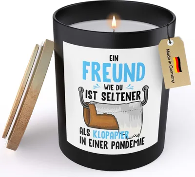 Produktbild von 22Feels Freund Geschenk Jahrestag Spruchkerze Männer Geburtstag Sojawachs Kerze im Glas Liebe Partner Handgemacht mit Spruch Duft Deko Vegan Nachhaltig - ZITRUS