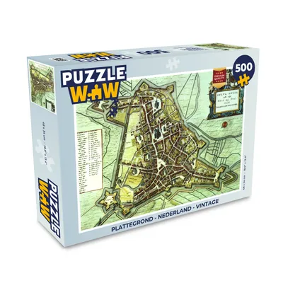 Obrázek produktu pro MuchoWow MuchoWow® Puzzle 500 ks Mapa - Nizozemsko - Vintage