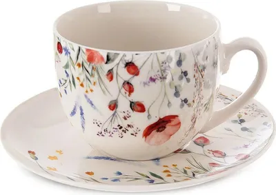 Obrázek produktu pro Orion | Šálek s podšálkem - 260 ml - barevný - ergonomická rukojeť - porcelán