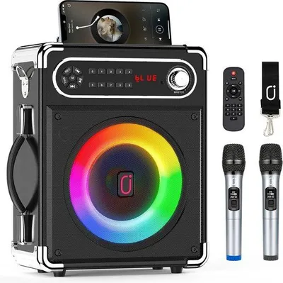 Obrázek produktu pro Karaoke sada se 30W stereo systémem – Bluetooth, USB a AUX – snadné připojení k televizoru