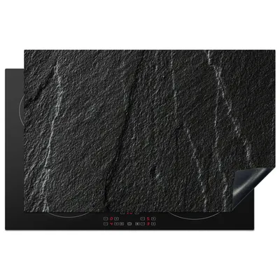 Produktbild von KitchenYeah© Herdabdeckplatte Stein - Anthrazit - Dunkelgrau - Steinstruktur , 81x52cm, Küche Deko, Glaskeramikkochfeld Herdabdeckung, Abdeckplatte fùr Kochfeld